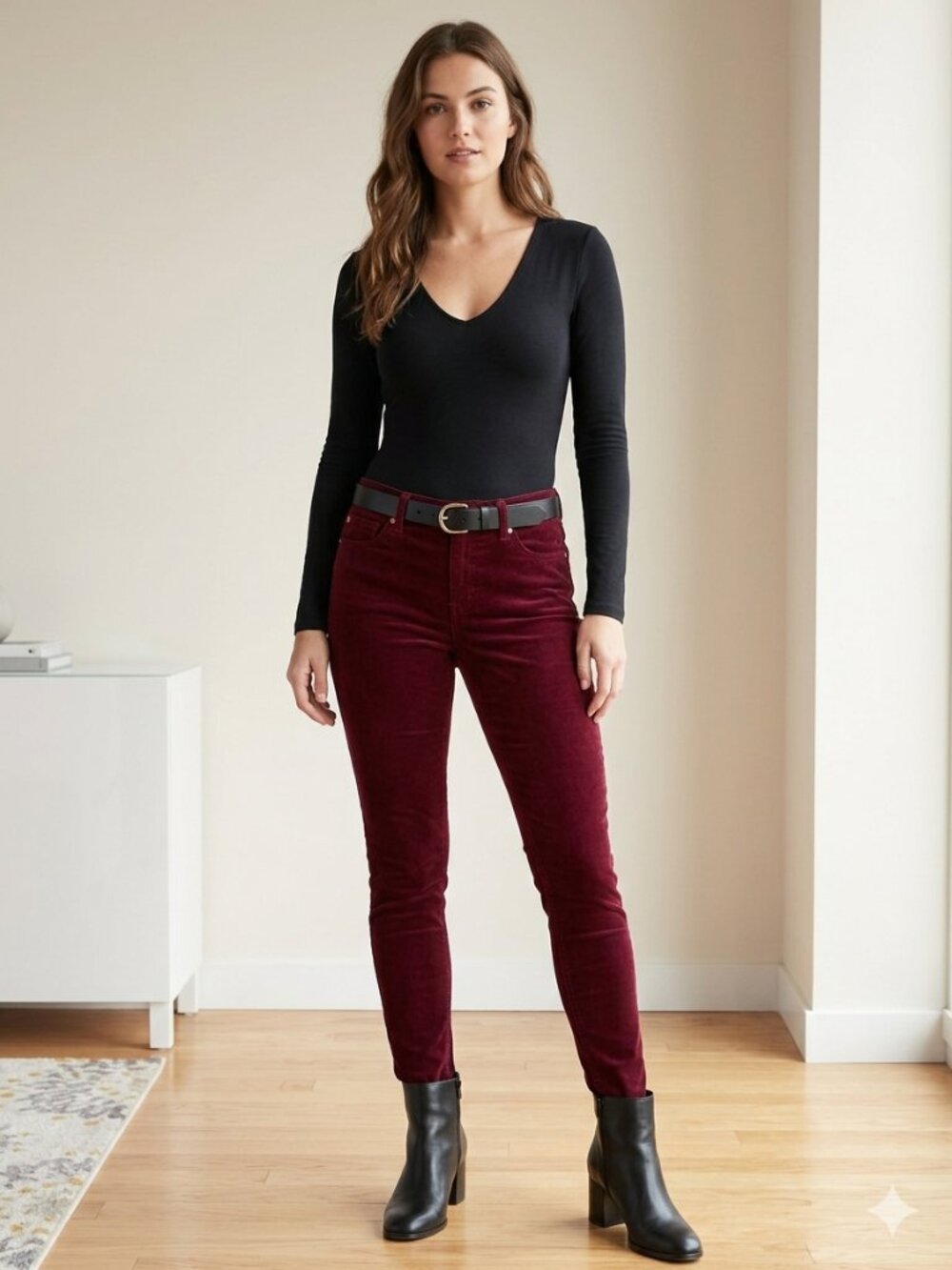 Old Navy Rockstar Velvet Skinny Pants Mid Rise Burgundy Size 4